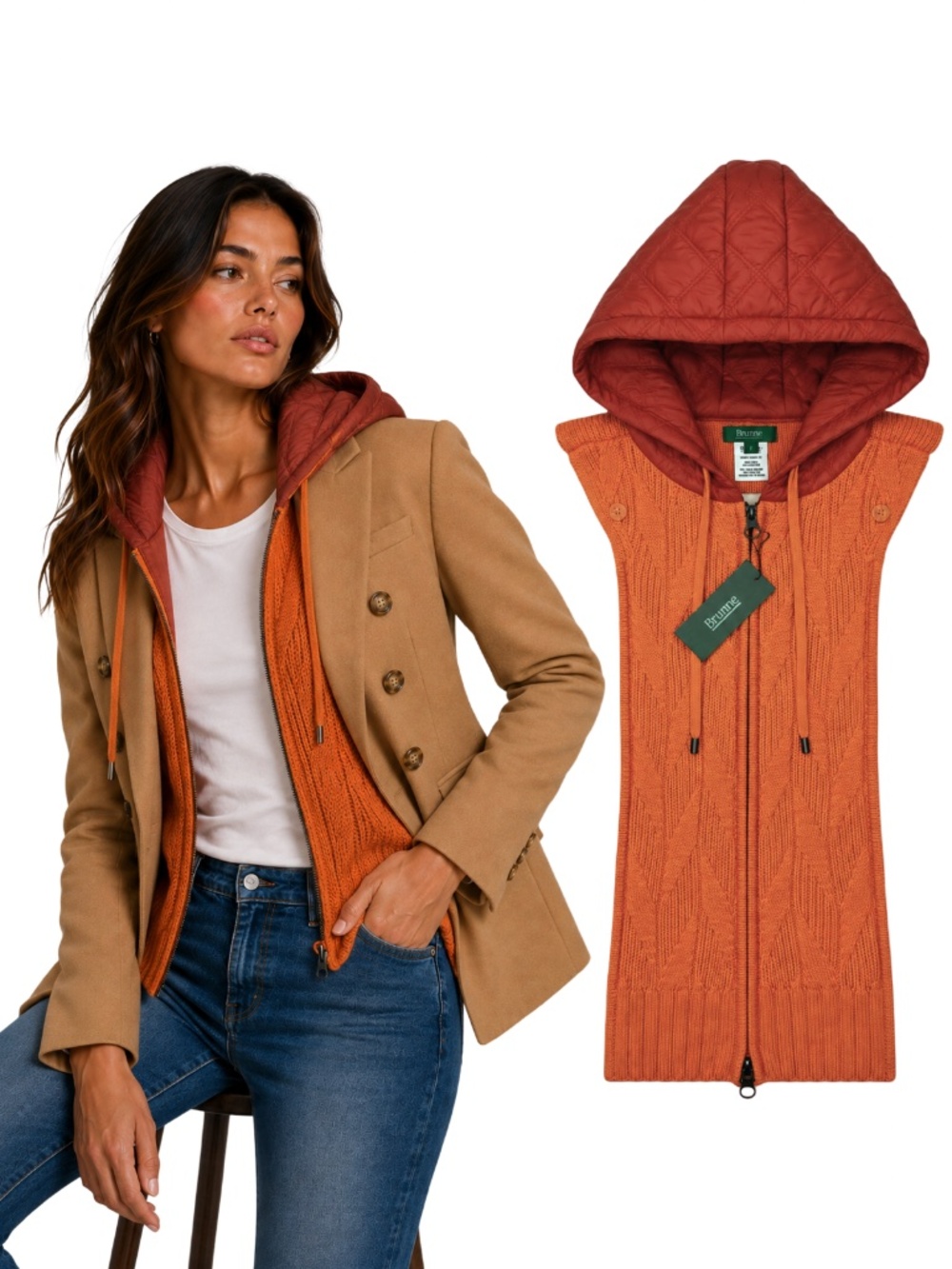 NWT Brunne Hoodie Puffer DICKEY Compatible with VERONICA BEARD Blazers 00-14
